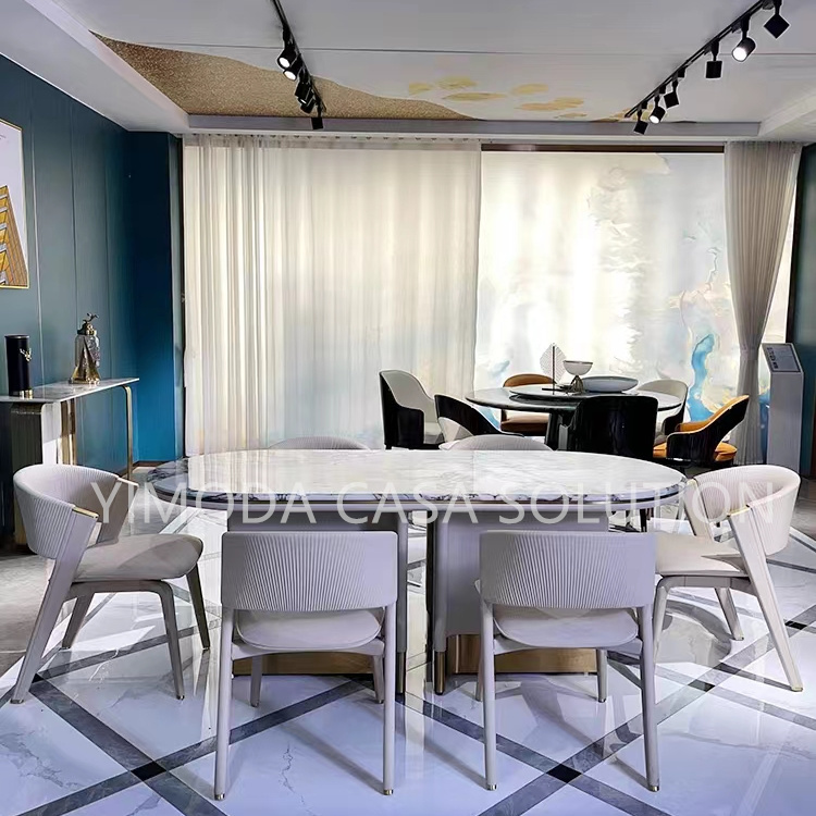 Natural stone top Dining Table Luxury High-end Marble Top Dining Table High Quality Dining Room Furniture for Villa and Hotel