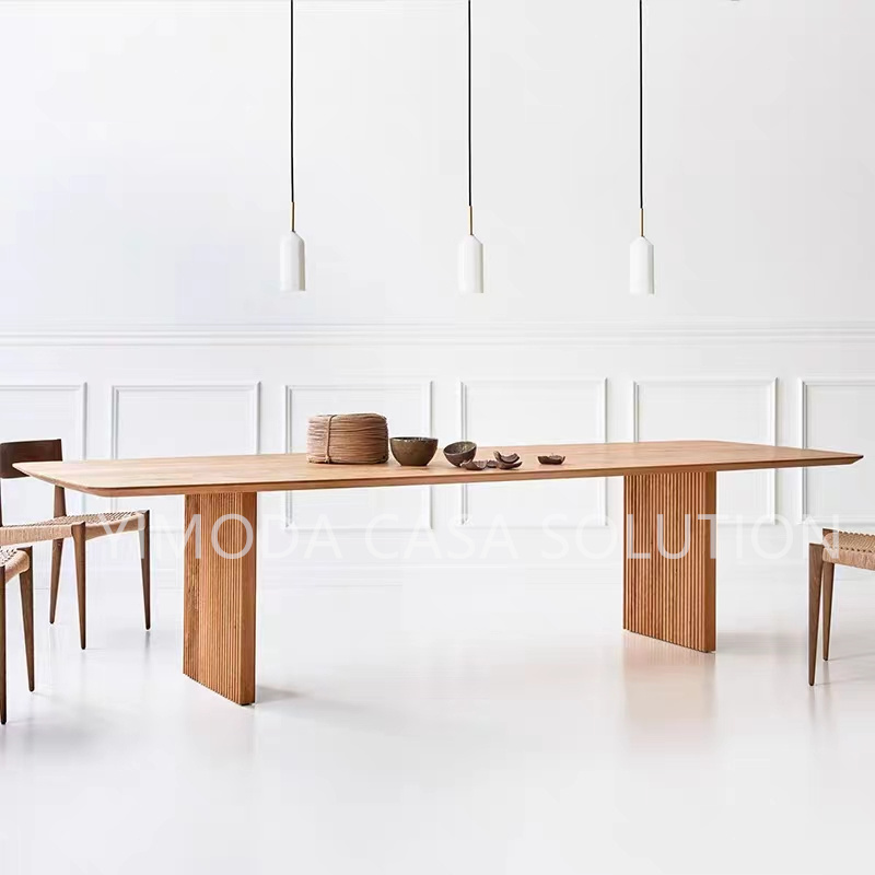 Luxury Brown Dining Table Design Furniture Italian Modern Wooden Rectangular Shape Brown Dining Table