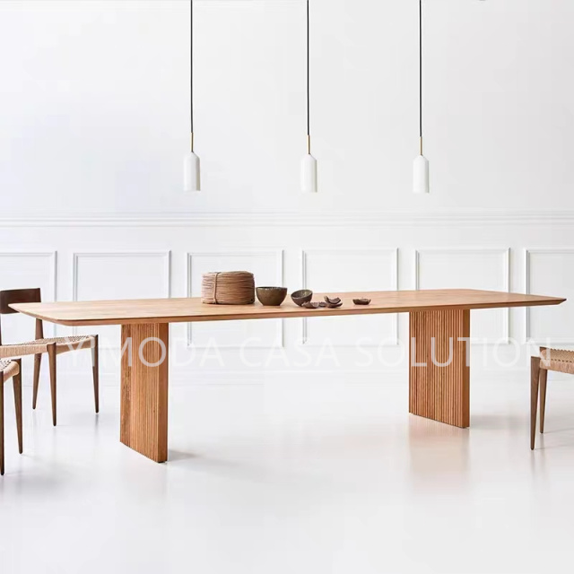 Luxury Brown Dining Table Design Furniture Italian Modern Wooden Rectangular Shape Brown Dining Table