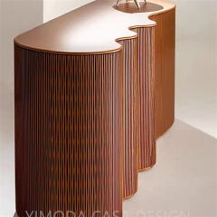 Italian Modern High-End Luxury Brown art luxury Dining Room Sideboard Cabinet New Fashion brown waved shaped art console cabinet Furniture