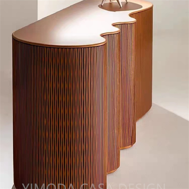 Italian Modern High-End Luxury Brown art luxury Dining Room Sideboard Cabinet New Fashion brown waved shaped art console cabinet Furniture