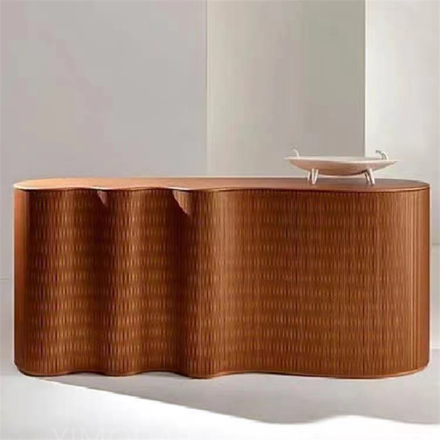 Italian Modern High-End Luxury Brown art luxury Dining Room Sideboard Cabinet New Fashion brown waved shaped art console cabinet Furniture