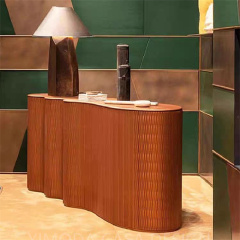 Italian Modern High-End Luxury Brown art luxury Dining Room Sideboard Cabinet New Fashion brown waved shaped art console cabinet Furniture