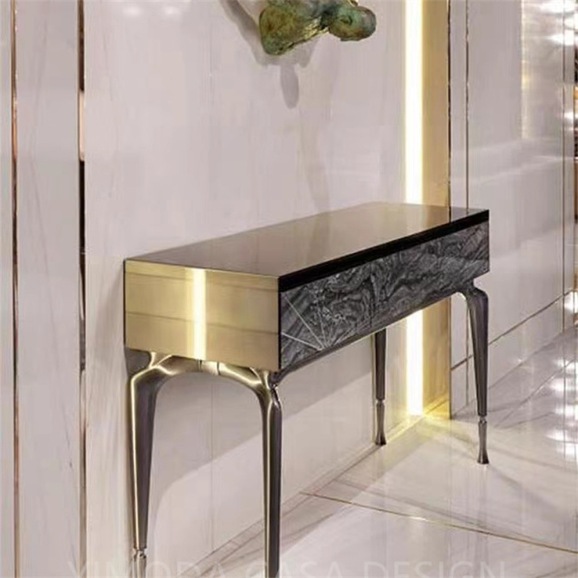Modern Luxury Black Metal Stainless Steel Blue seashell decor Sideboard Buffet Storage Cabinet for Dining Living Room Furniture