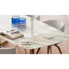 Luxury natural marble top Dining Table Luxury High-end Marble Top Dining Table High Quality Dining Room Furniture for Villa and Hotel