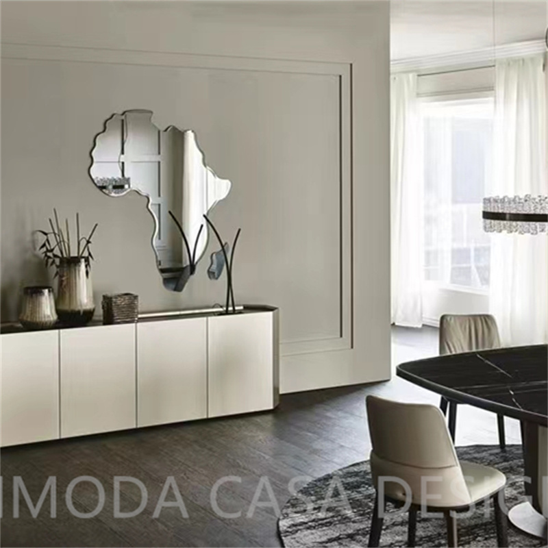Customized Professional Factory champagne golden Wood Dining cabinet buffet High Gloss Sideboard Cabinet