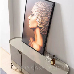 Modern Luxury Grey Sideboard Buffet Cabinet Stylish Grey painting Storage Solution for Dining Console Table Serving Dining Cabinet