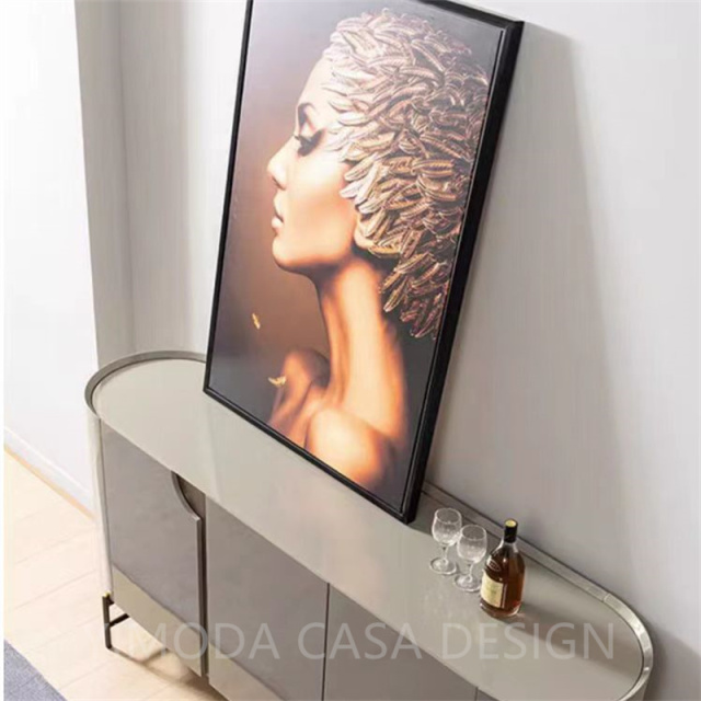 Modern Luxury Grey Sideboard Buffet Cabinet Stylish Grey painting Storage Solution for Dining Console Table Serving Dining Cabinet