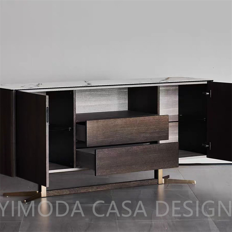 Modern Brown wooden Painted Console Cabinet Sideboard for Dining Room Light Luxury Home Decor buffet cabinet