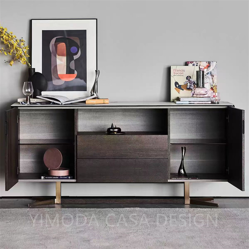 Modern Brown wooden Painted Console Cabinet Sideboard for Dining Room Light Luxury Home Decor buffet cabinet