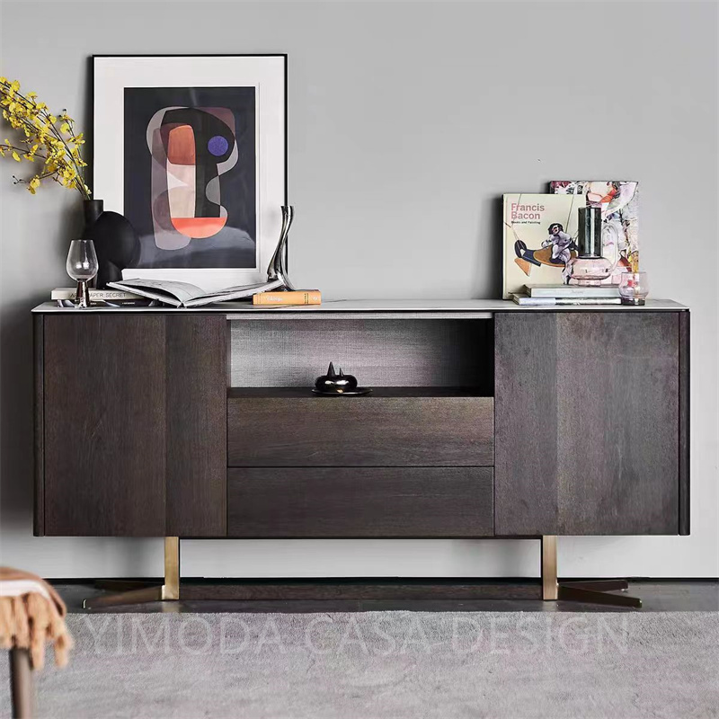 Modern Brown wooden Painted Console Cabinet Sideboard for Dining Room Light Luxury Home Decor buffet cabinet