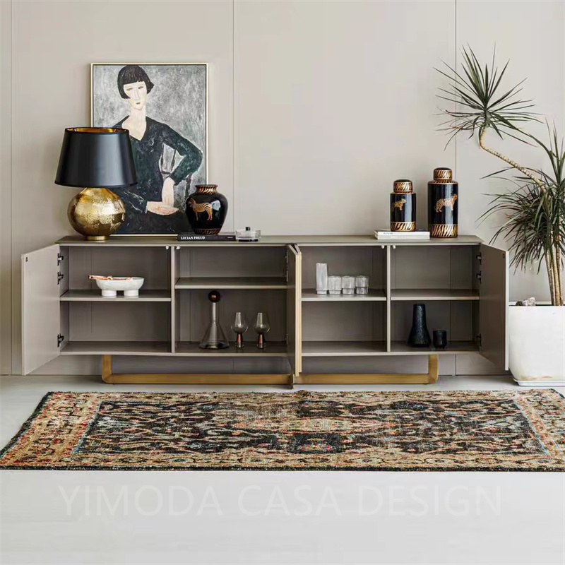 Modern Luxury beige golden Sideboard Cabinet for Dining Room Home Furniture Luxury Design Sideboard Buffet Cabinet