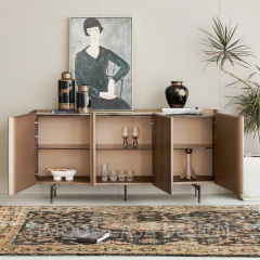 Modern Luxury art Beige Brown Sideboard Cabinet Luxury Buffet Cabinets Dining Room Furniture Storage Cabinet Sideboards