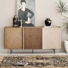 Modern Luxury art Beige Brown Sideboard Cabinet Luxury Buffet Cabinets Dining Room Furniture Storage Cabinet Sideboards