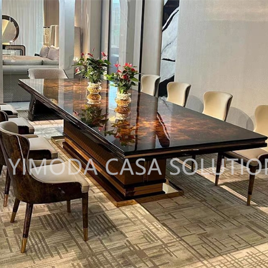 Luxury Design Round White Marble top Dining Table 6 Seats Luxury Golden Stainless Steel Frame Rectangle Marble Dining Table
