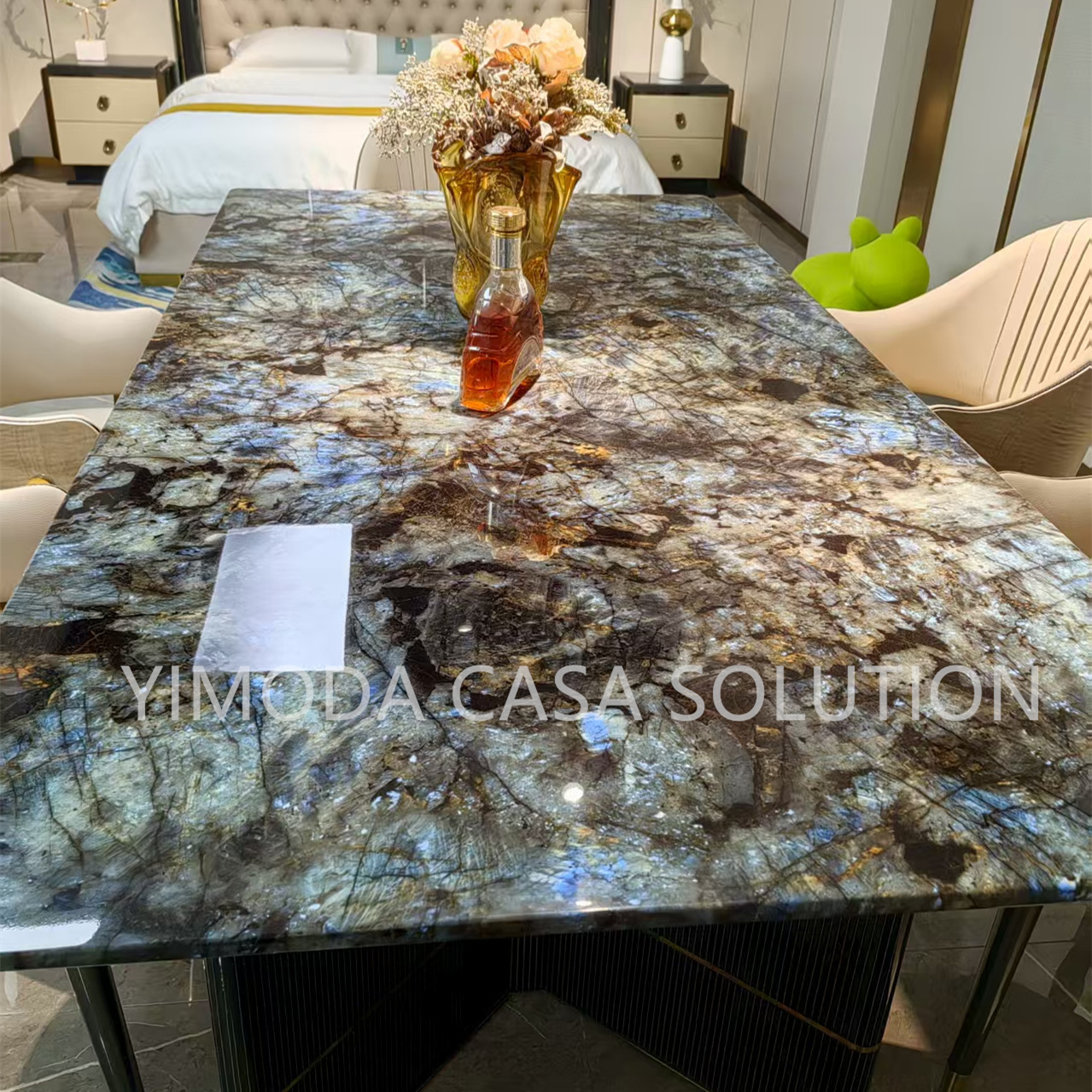 Italian Dining Set Blue Sky Marble Table Dining Table Top 1 Stop Solution Dining Room Furniture For Luxury Villa Interior Designers