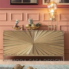 Luxury Italian Modern Kitchen Sideboard Living Room Buffet Cabinet Mirror Silver Golden Wine Console Kitchen Buffet Cabinet