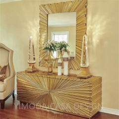 Luxury Italian Modern Kitchen Sideboard Living Room Buffet Cabinet Mirror Silver Golden Wine Console Kitchen Buffet Cabinet