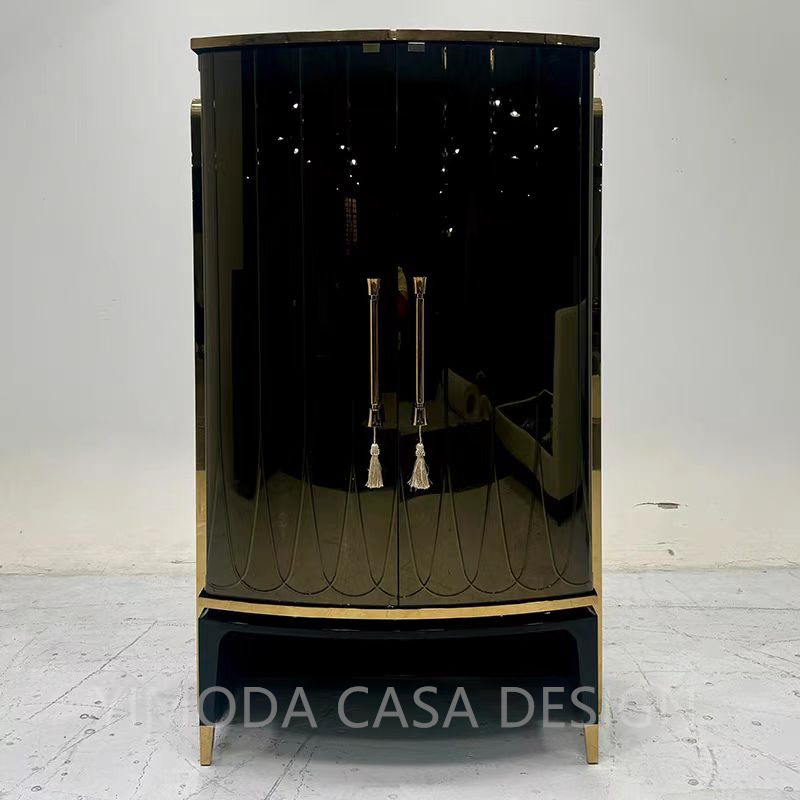 Modern Art Tempered Glass Door Storage for Sofa/TV/Living Room Classical Tempered Glass Black Buffet Cabinet Display Cabinet Home