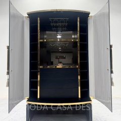 Modern Art Tempered Glass Door Storage for Sofa/TV/Living Room Classical Tempered Glass Black Buffet Cabinet Display Cabinet Home