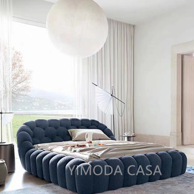 Interior Designer Luxury Modern Villa Bedroom Furniture Elegant Design Customizable White Velvet Princess Bed