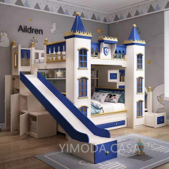 Custom Made AAA Castle bunk bed Frame Luxury double Bed Children bunk bed Bedroom Luxury Furniture Luxury kid castle bunk Bed