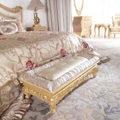 Luxury Custom European Antique Classic Rustic Royal Wood Bed Frame Brown Queen King Size Luxury Bedroom Set