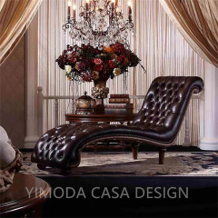 Antique Design Classic Hand-Carved Wooden Sofa Brown chesterfield chaise lounge sofa for Hotel Use Wholesale