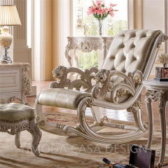 Classic European style Antique Sofa Furniture Luxury Living Room Vintage Carved Rocking leisure arm chesterfield chair
