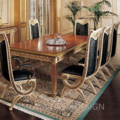 Antique-Style Luxury Golden Red Carving Solid Wood Dining Cabinet European Series Hand-Painted storage dining cabinet sideboard