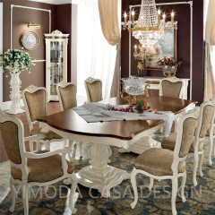 Antique Victorian Brown wooden Dining Table Mahogany Wooden With Silver Leaf Finish on Carving Dining Table set