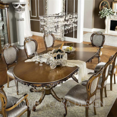 Antique Victorian Brown wooden Dining Table Mahogany Wooden With Silver Leaf Finish on Carving Dining Table set