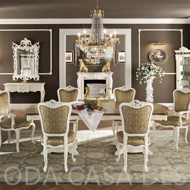 Antique Victorian Brown wooden Dining Table Mahogany Wooden With Silver Leaf Finish on Carving Dining Table set