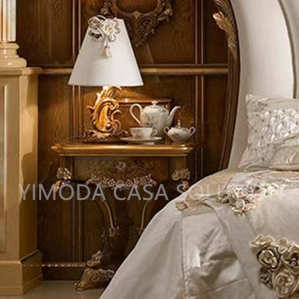Antique luxury Carved Wooden Bed Rustic Antique White tufted fabric Finish Hand Made Brown wooden antique Double Bed