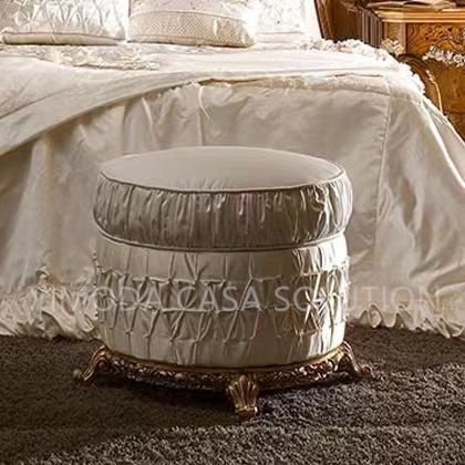 Antique luxury Carved Wooden Bed Rustic Antique White tufted fabric Finish Hand Made Brown wooden antique Double Bed