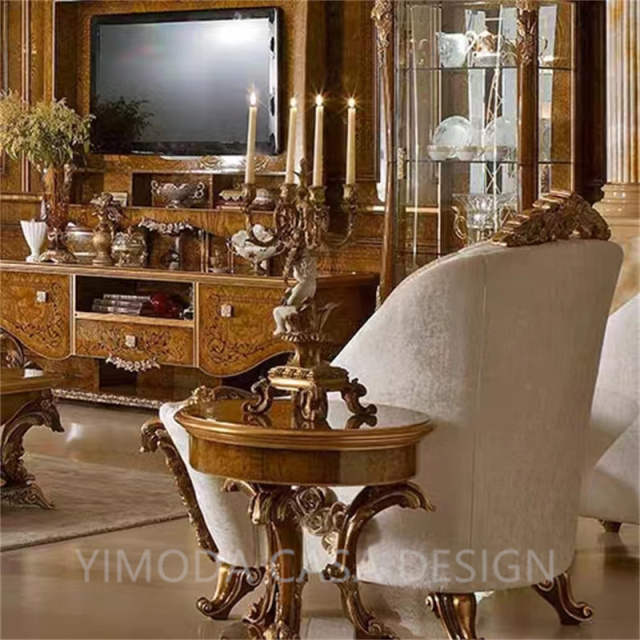 European white chesterfield fabric Antique Sofa Neoclassical Solid Wood Carved Living Room Luxury Classic white chesterfield Sofa Villa Luxury Furniture