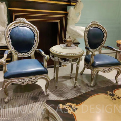European Classic Antique Sofa Set American Style 1 2 3 Seater Carving Wooden Sofa Luxury Hotel Lobby Villa silver carved chesterfield Leather Sofa