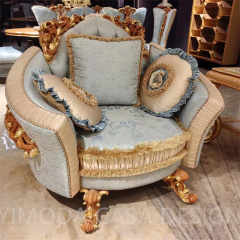 French Antique Living Room Furniture European Style Sectional blue chesterfield Sofas Luxury Solid Hand Carved blue chesterfield sofa set