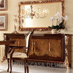 High-End Retro Solid Wood Luxury Dining Cabinet Multi-Functional Accent Living Room Storage Console Sideboard for Hotel Home Bar