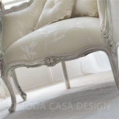 American Retro Solid Wood Chaise Longue French Vintage Carved Living Room Sofa Chair Antique Bedroom Beauty Couch Home Furniture