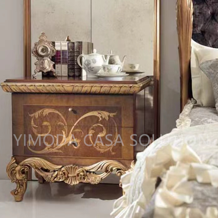 European Style Solid Wood Double King Size Bed Luxury Grey Chesterfield Princess Bedroom Furniture French tufted For Room Wedding Bed