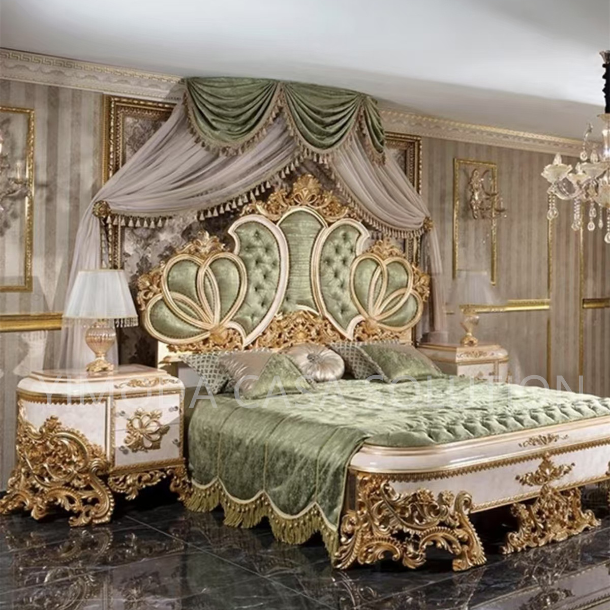 Custom Antique Golden White carving Bedroom Wardrobe Solid Wood Door American Style French Design For Living Room White Wooden Furniture