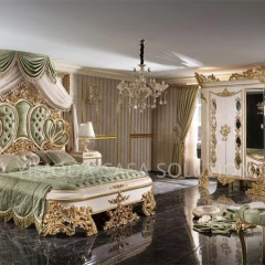 Custom Antique Golden White carving Bedroom Wardrobe Solid Wood Door American Style French Design For Living Room White Wooden Furniture