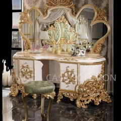 Custom Antique Golden White carving Bedroom Wardrobe Solid Wood Door American Style French Design For Living Room White Wooden Furniture