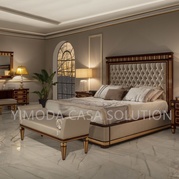 Luxury Antique Luxury Rococo Wedding Classic Furniture Carved Bedroom Set chesterfield Bed Room Furniture Bedroom Set Solid Wood Bed