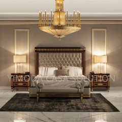 Luxury Antique Luxury Rococo Wedding Classic Furniture Carved Bedroom Set chesterfield Bed Room Furniture Bedroom Set Solid Wood Bed