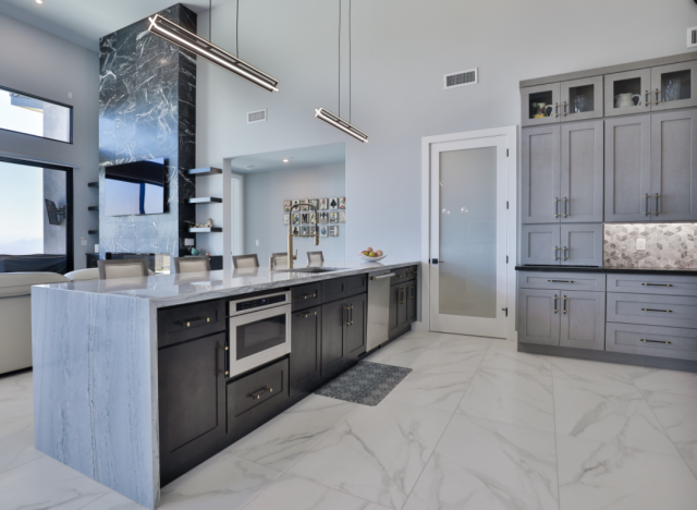 Customized Modern Classic Grey Shaker Lacquer Wood Plywood Kitchen Cabinets Set For Villa Modural Kitchen Cupboard
