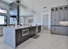 Modern Small Kitchen Cabinets Set Blue and white Cupboard With Sink for Apartment Kitchen Furniture