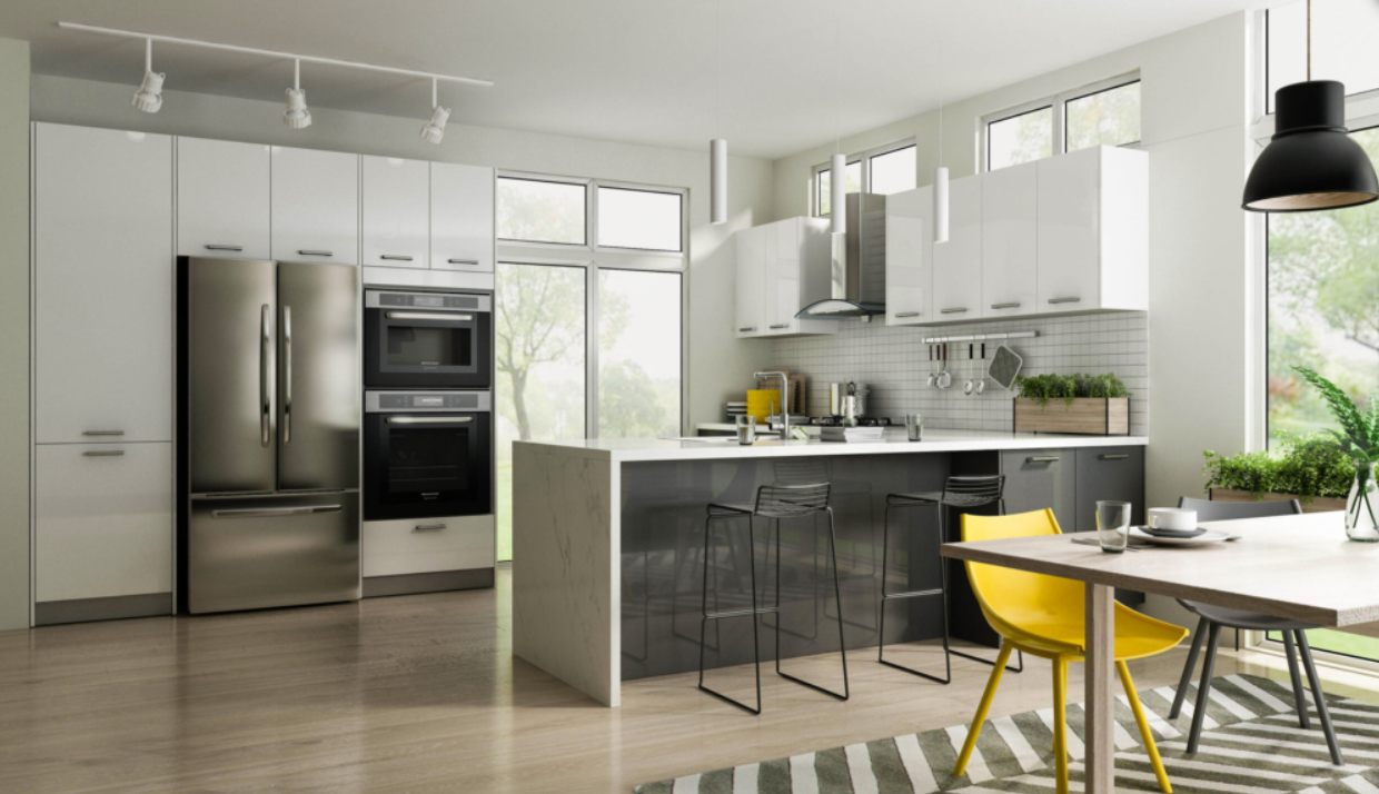 Customized Modern Classic Grey Shaker Lacquer Wood Plywood Kitchen Cabinets Set For Villa Modural Kitchen Cupboard
