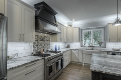 Modern Small Kitchen Cabinets Set Blue and white Cupboard With Sink for Apartment Kitchen Furniture